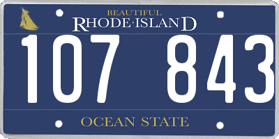RI license plate 107843
