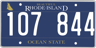 RI license plate 107844