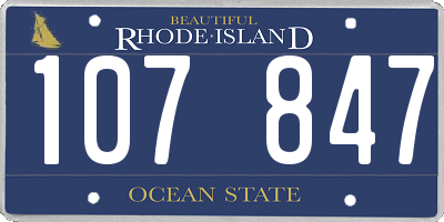 RI license plate 107847