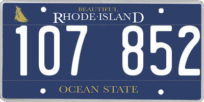 RI license plate 107852