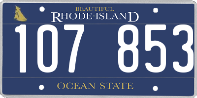 RI license plate 107853
