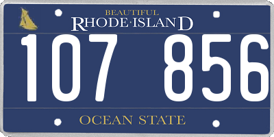 RI license plate 107856