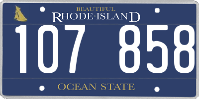 RI license plate 107858
