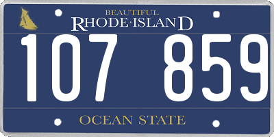 RI license plate 107859