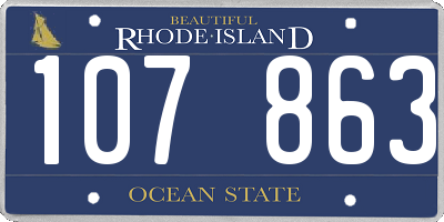 RI license plate 107863