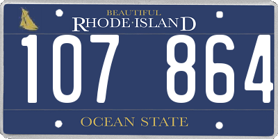RI license plate 107864