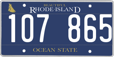 RI license plate 107865