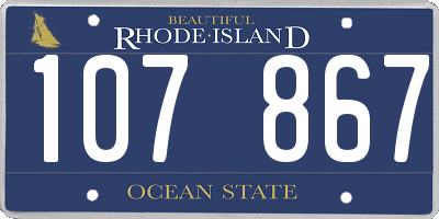 RI license plate 107867