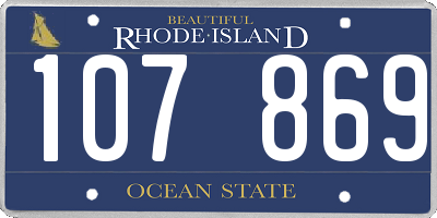RI license plate 107869