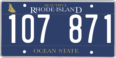 RI license plate 107871