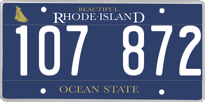 RI license plate 107872