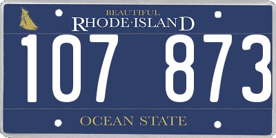 RI license plate 107873