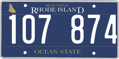 RI license plate 107874