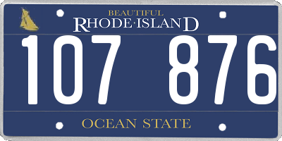 RI license plate 107876
