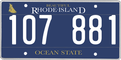 RI license plate 107881