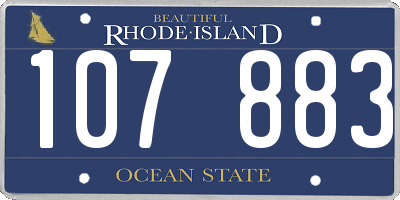 RI license plate 107883