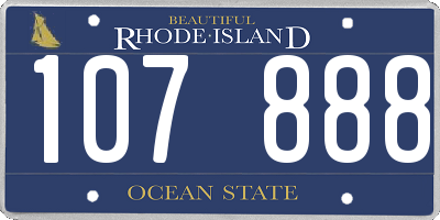 RI license plate 107888