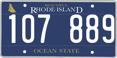 RI license plate 107889