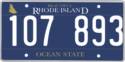 RI license plate 107893