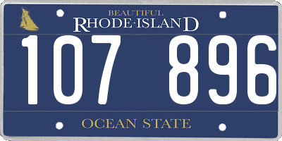 RI license plate 107896