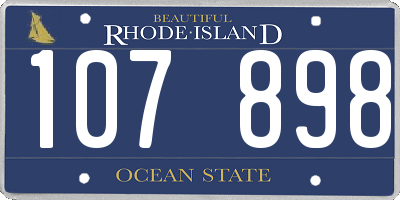 RI license plate 107898