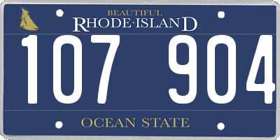 RI license plate 107904