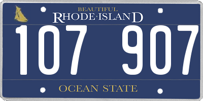 RI license plate 107907