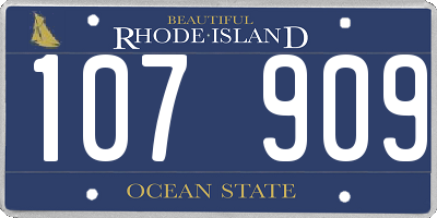 RI license plate 107909