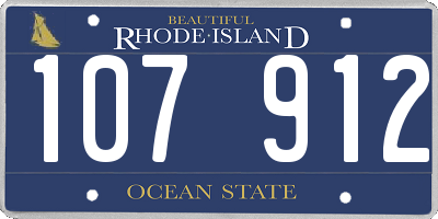RI license plate 107912