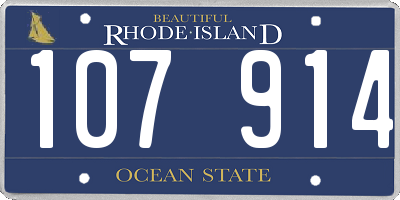 RI license plate 107914