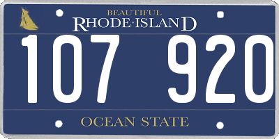 RI license plate 107920