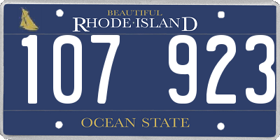 RI license plate 107923