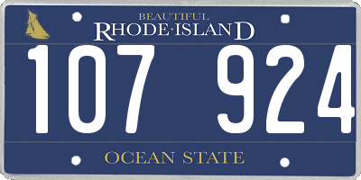 RI license plate 107924