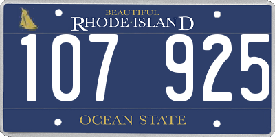 RI license plate 107925