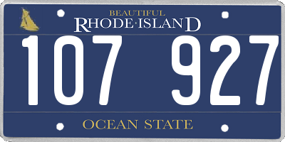 RI license plate 107927