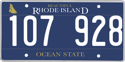 RI license plate 107928