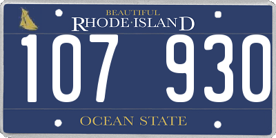 RI license plate 107930