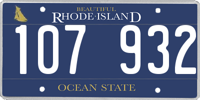 RI license plate 107932