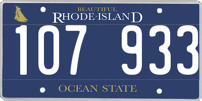 RI license plate 107933