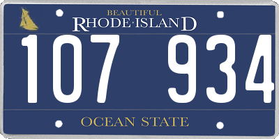 RI license plate 107934