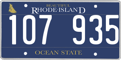 RI license plate 107935
