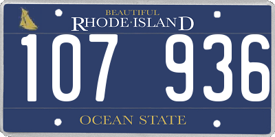 RI license plate 107936