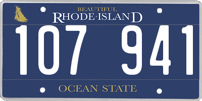 RI license plate 107941