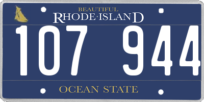 RI license plate 107944