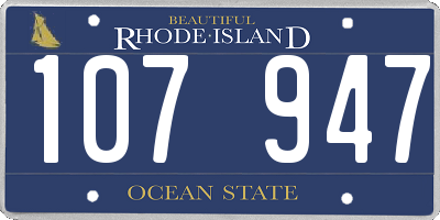 RI license plate 107947