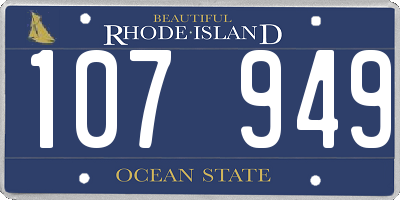 RI license plate 107949