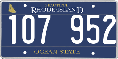 RI license plate 107952