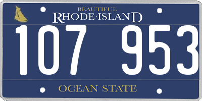 RI license plate 107953