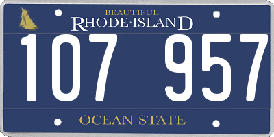 RI license plate 107957