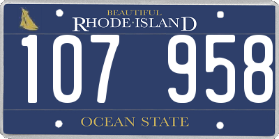 RI license plate 107958